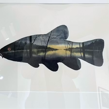 "Sjöns väktare”, akvarell av Mikael Forssén, 72 × 52 cm