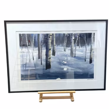 “Snön som viskar”, akvarell av Mikael Forssén, 72 × 52 cm