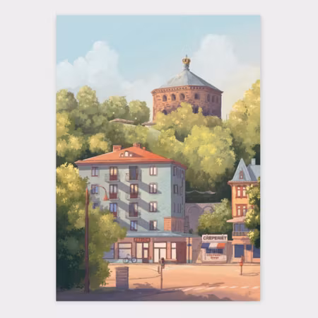 "Crêperiet" – fine art print av Elin Östberg