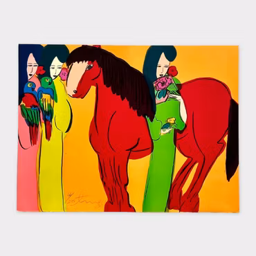 “Horse” – litografi av Walasse Ting (96/200)