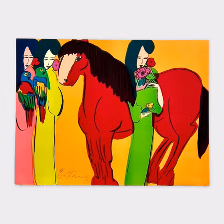 “Horse” – litografi av Walasse Ting (96/200)