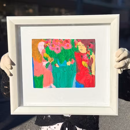 Walasse Ting – “Women among Roses”, akryl på rispapper