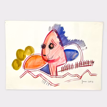 Franco Costa – “Ingen titel”, akvarell (1971)