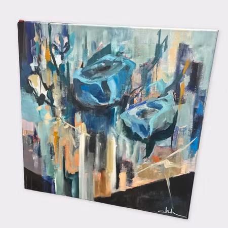 Malin Hjalmarsson – “Blue Bud”, akryl på duk