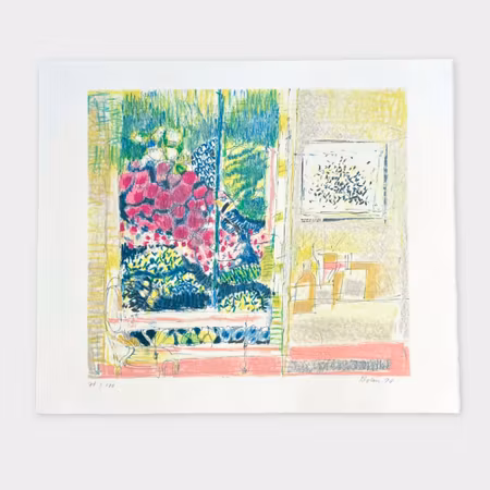 Gustav Bolin – Fönsterbild, litografi (70/100), 1990