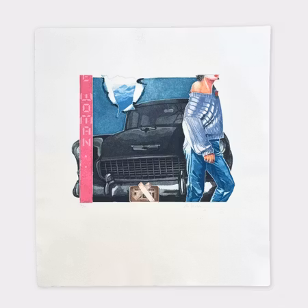 "Wanted White Woman", litografi av Alain Soucasse, 45x49,5 cm.