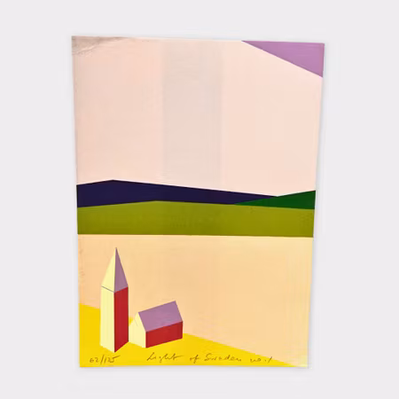 "Light of Sweden no1" Litografi av Franco Costa. 62/175. 15/21 cm