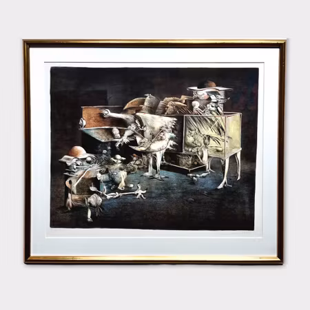 "Utan titel" Inramat litografi av Sven-Erik Johansson. 80x68 cm