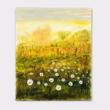 Lasse Kronér – Daisie, olja på duk, 40 × 40 cm