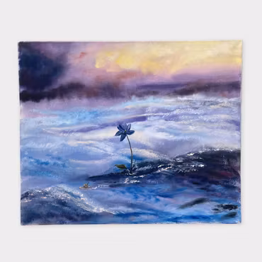 Lasse Kronér – Fading like a flower, olja på duk, 60 × 50 cm