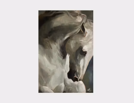 "Vingspann" olja på duk av Elin Östberg. 40x60 cm.