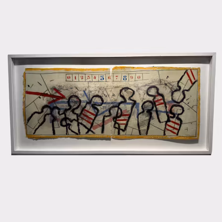 James Coignard – C-Les-Quiille, beige, Karborundumetsning, 177 × 63 cm (15/25)