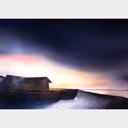 Kalle Nilsson – Motljus, akvarell, 123 x 93 cm