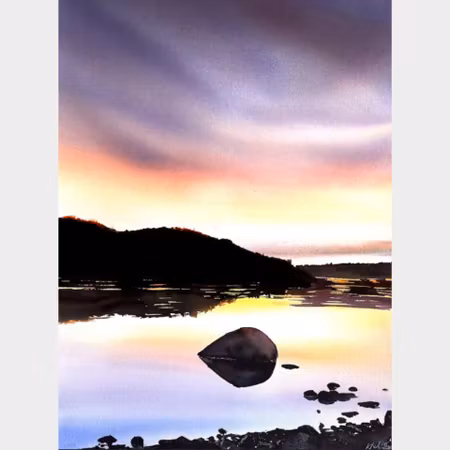 Kalle Nilsson – Höga kusten, akvarell, 73 x 93 cm