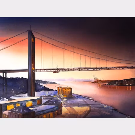 Kalle Nilsson – Röda sten, akvarell, 93 x 73 cm