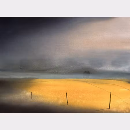 Kalle Nilsson – Rapsfält, akvarell, 93 x 73 cm