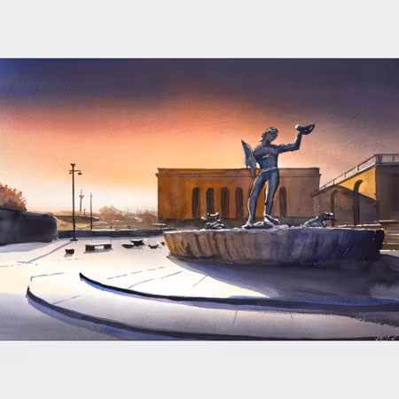 Kalle Nilsson – Poseidon, akvarell, 93 x 73 cm