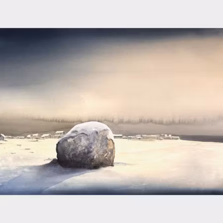 Kalle Nilsson – Glumstenen, akvarell, 93 x 73 cm