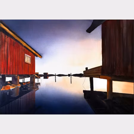 Kalle Nilsson – Sensommar, akvarell, 123 × 93 cm