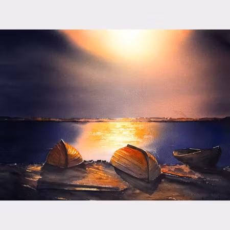 Kalle Nilsson – Ekorna, akvarell, 93 x 73 cm