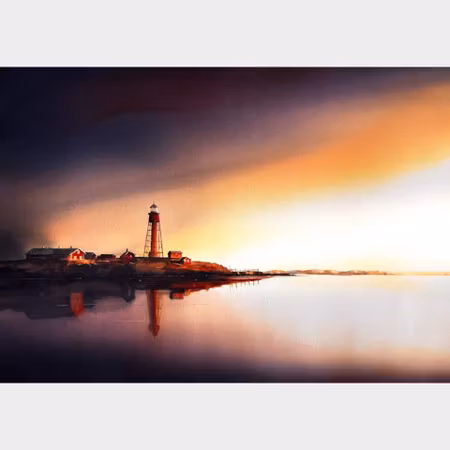 Kalle Nilsson – Pater Noster, akvarell, 123 × 93 cm