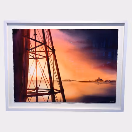 Kalle Nilsson – Mot Marstrand, akvarell, 123 × 93 cm