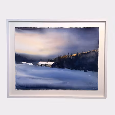 Kalle Nilsson – Norra Lappland, akvarell, 93 x 73 cm