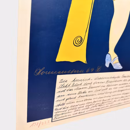 Friedrich Schröder Sonnenstern, Die komisch diplomatische Brautwerbung, färglitografi, 38,5 x 53 cm, 137/222