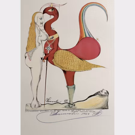 Friedrich Schröder Sonnenstern, Wellodistanzissmus, färglitografi, 76 x 54 cm, 52/99