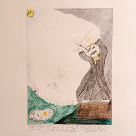 Friedrich Schröder Sonnenstern, Prof Narrgoistik, färglitografi, 54 x 76 cm, 52/99