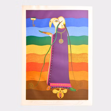 Friedrich Schröder Sonnenstern, Der Mondkritiker, färglitografi, 56 x 79 cm, 124/275