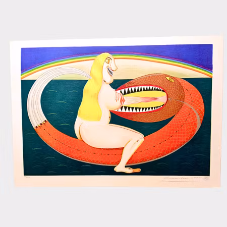 Friedrich Schröder Sonnenstern, Komposition, färglitografi, 79 x 56 cm, 176/300