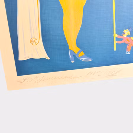 Friedrich Schröder Sonnenstern, Die diplomatische Brautwerbung, färglitografi, 56 x 78,5 cm, 140/275