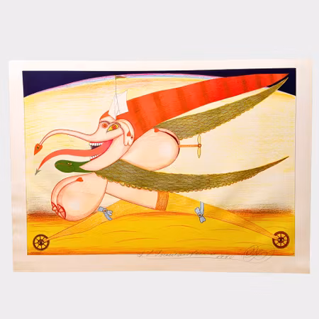 Friedrich Schröder Sonnenstern, Die Göttin der Eile, färglitografi, 79 x 56 cm, 124/275