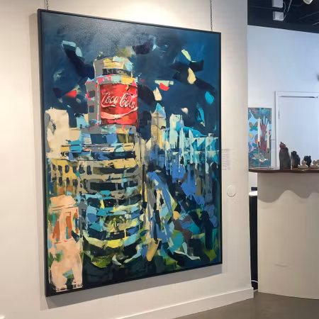 Alberto Ramirez - Madrid Gran Via, akryl på duk, 153 × 203 cm