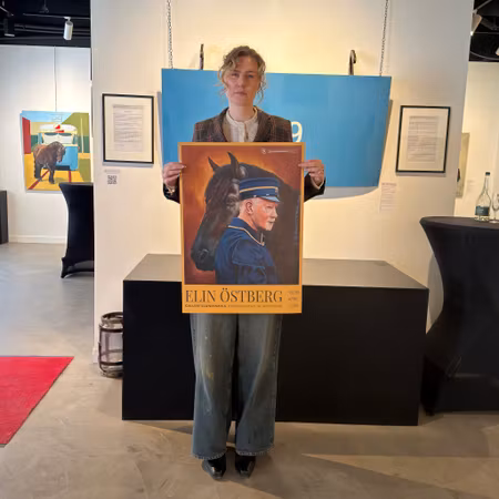 Elin Östberg - Mannen med hästen, utställningsaffisch, 50 × 70 cm