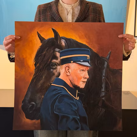 Elin Östberg - Mannen med hästen, fine art print, 50 × 70 cm