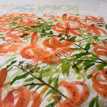 Solveig Svennergren | "Liljor" | Akvarell | 50×64 cm | Original