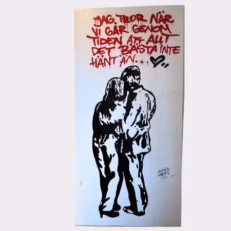 Hellstrom Street Art · Jag tror när vi går genom tiden…