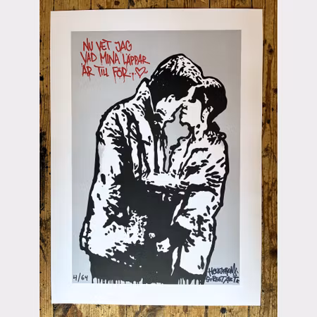 Hellstrom Street Art · Nu vet jag vad mina läppar är till för
