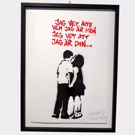 Hellstrom Street Art · Jag vet inte vem jag är... · Stencil, inramad