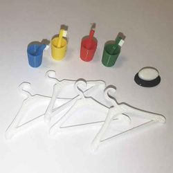 Set Galgar, Glas, Tandborstar och Tvål på fat 1:18