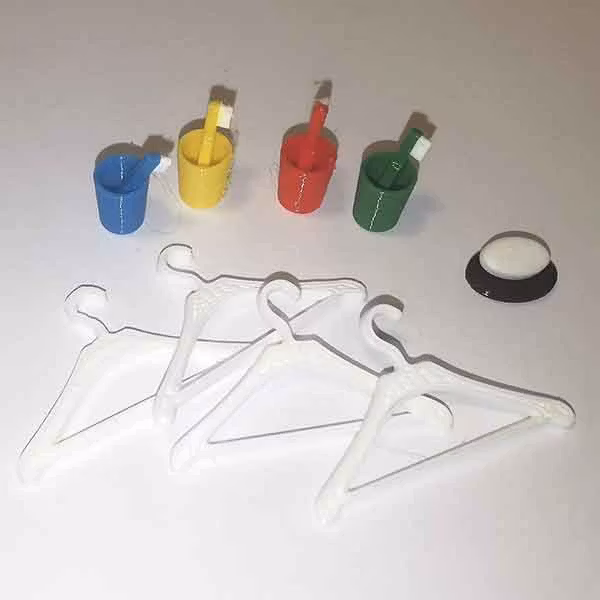 Set Galgar, Glas, Tandborstar och Tvål på fat 1:12