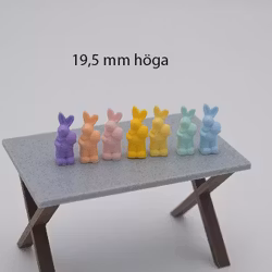 Liten Kanin i pastellfärger 19,5 mm hög
