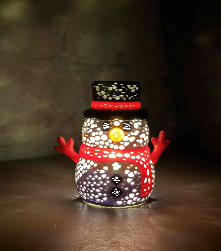 Snögubbe - Led-värmeljushållare