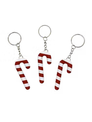 Polkagris - Nyckelring