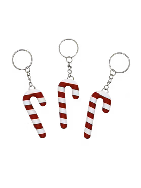 Polkagris - Nyckelring