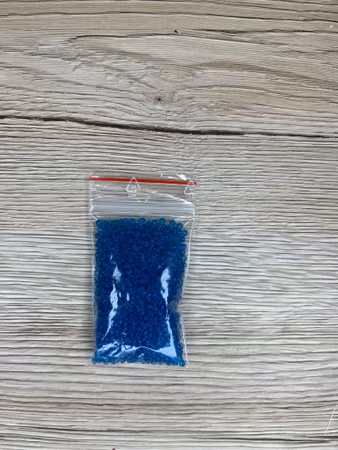 Seed Beads transparent 2,6 mm, Blå (20g)