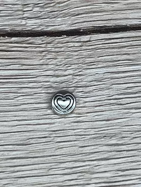 Mellandel Hjärta 6,5x3 mm, Silver (10st)