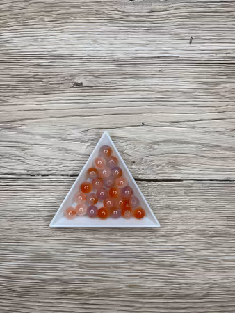 8mm glaspärlor ljusorange mix